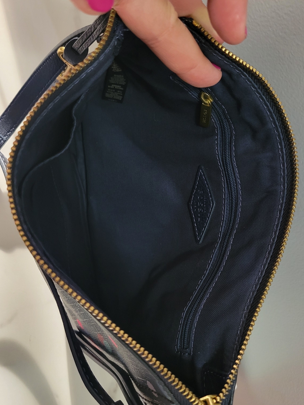 Fossil Navy Confetti Dot Crossbody Bag - Picture 4 of 11